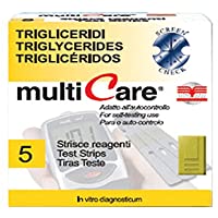 Multicare - Tiras de test para triglicéridos- 5 piezas- 1 Chip